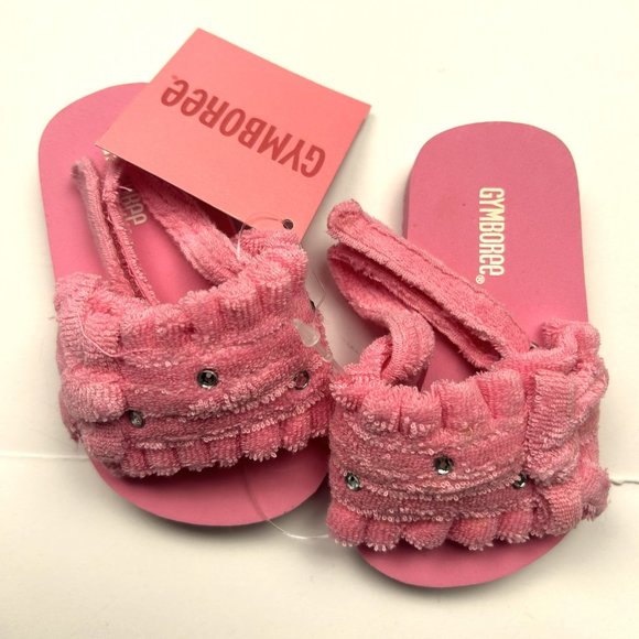 NWT  Gymboree Girl Polka Dot 2 Piece Swimsuit & Matching Terry Sandals Size 6-12 - Picture 5 of 8